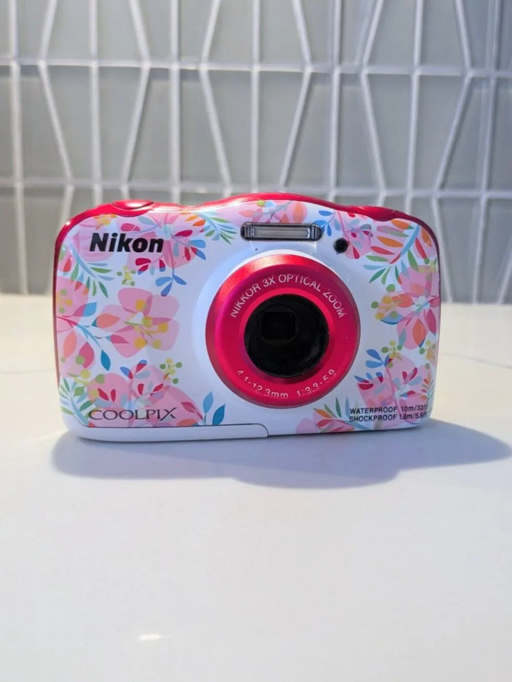 Nikon Coolpix W150 Pink Flower Waterproof Digital Camera Works